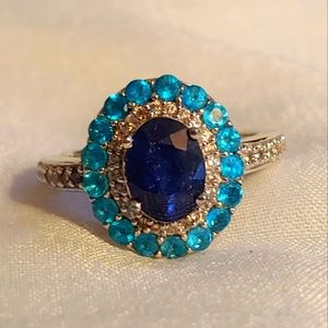 Sterling silver mult gemstone ring Marked 925 MLD